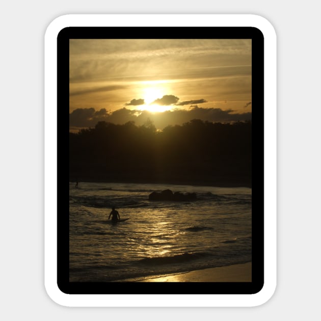 Surf Sunset Photo Print Sticker by Funkiberd